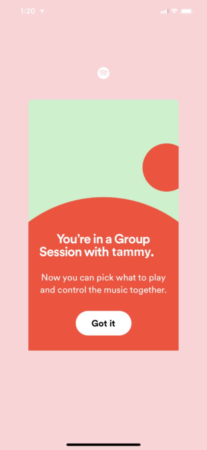 Friend activity and group sessions screen