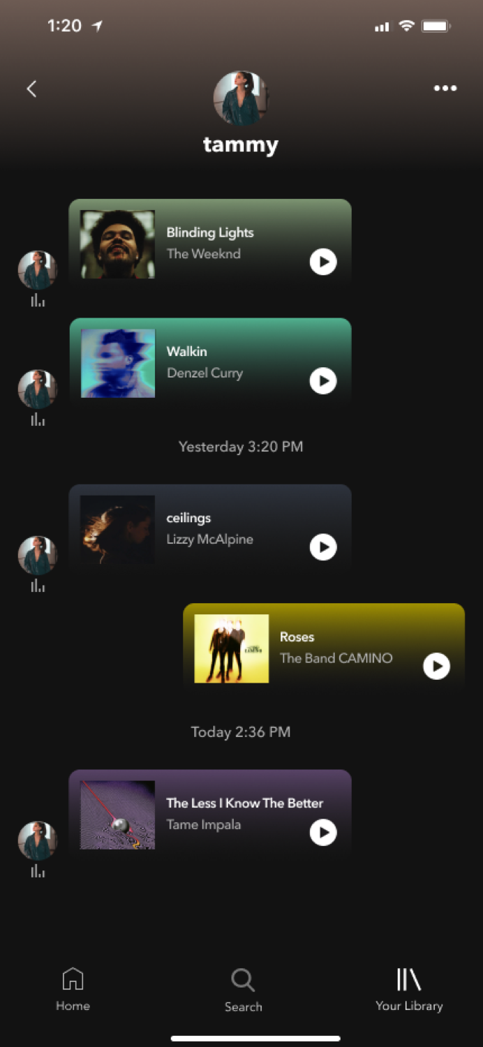 In-app sharing and inviting screen