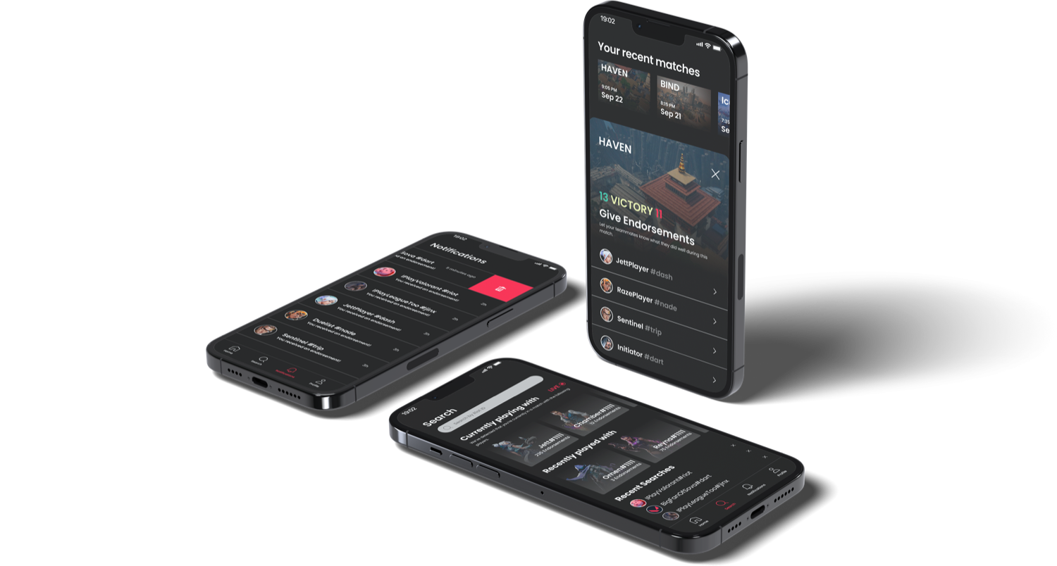 ValoRep app screens